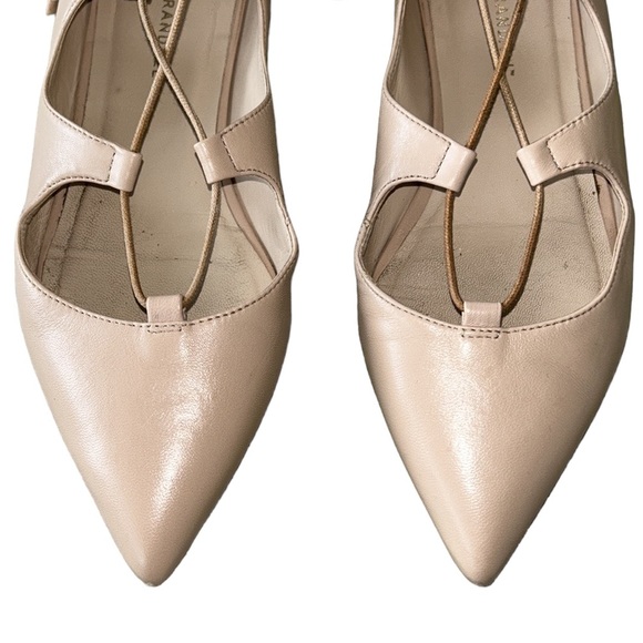 Loeffler Randall Ambra Nude Lace-Up Ankle Wrap Leather Ballet Flats - 8 - Picture 9 of 16